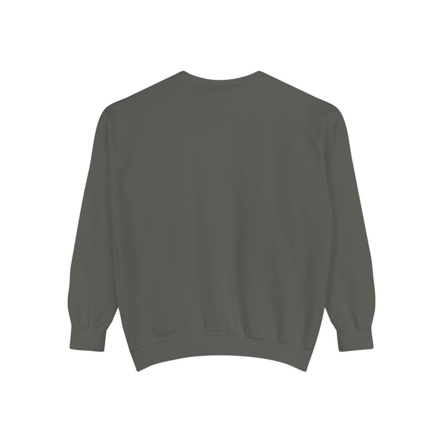 "I Don't Work for Men" Embroidered Garment-Dyed Sweatshirt