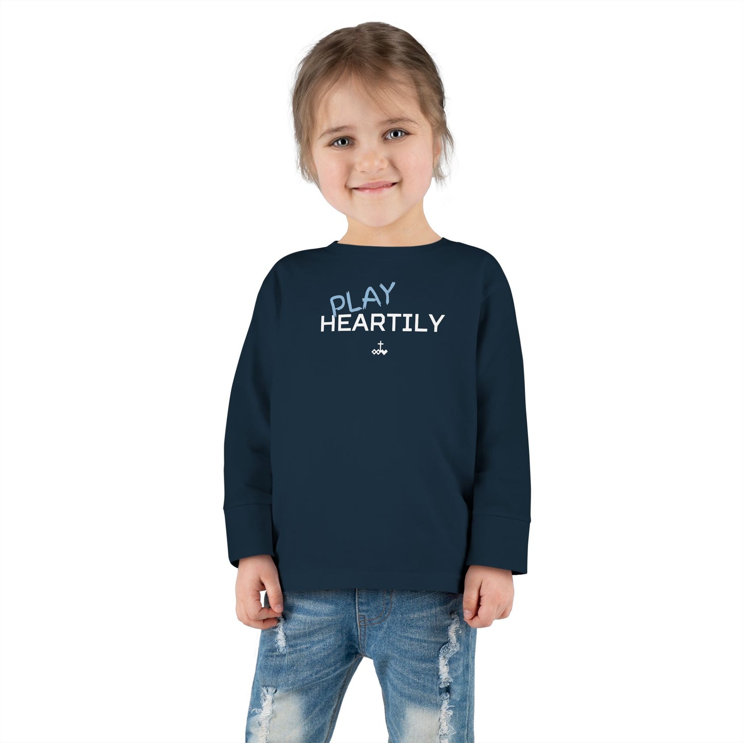 Toddler Long Sleeve "Play Heartily" Tee