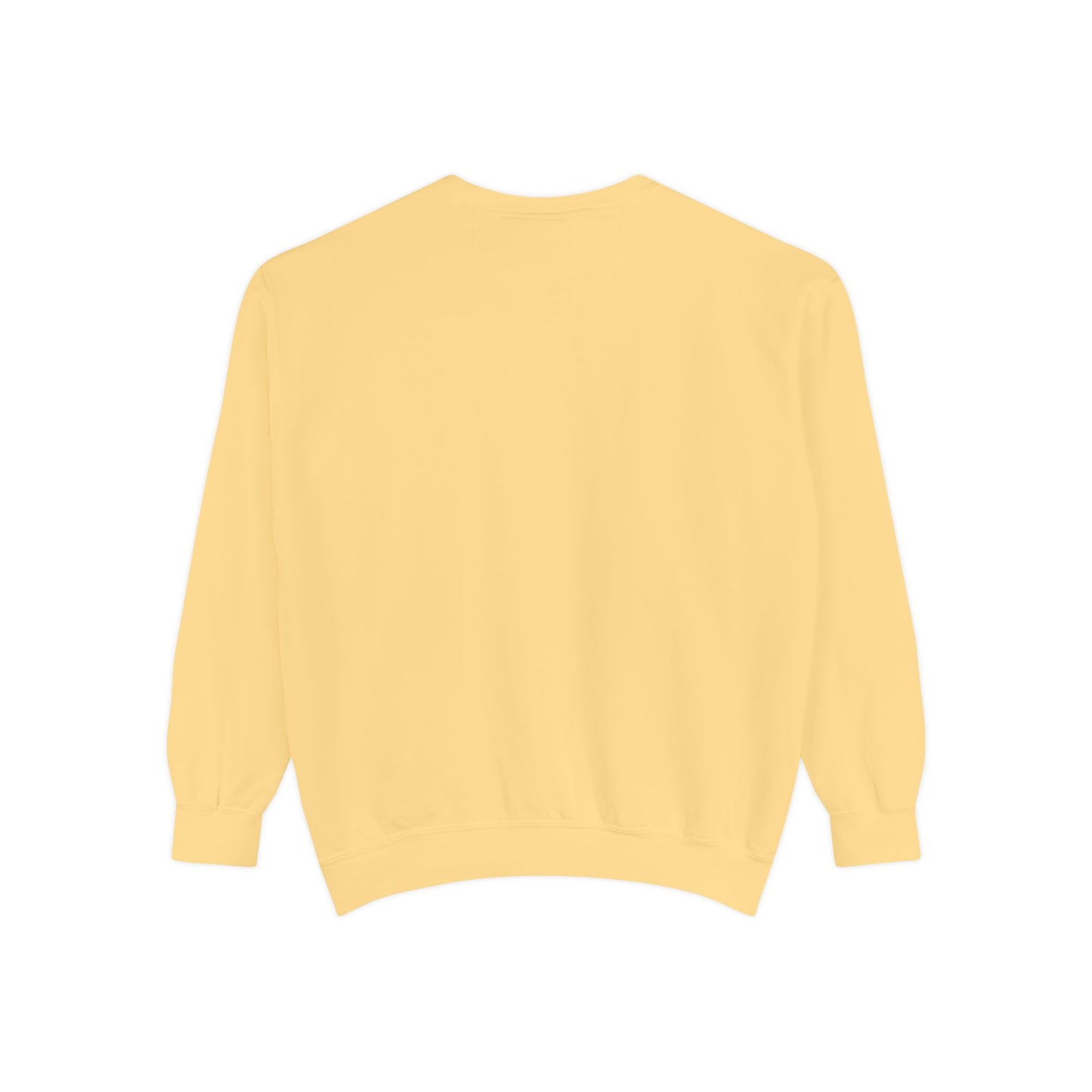 "I Don't Work for Men" Embroidered Garment-Dyed Sweatshirt