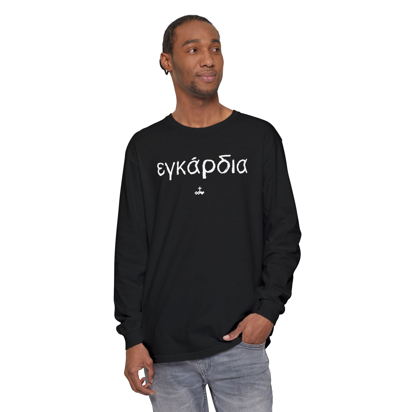 Unisex Greek "Heartily" Long Sleeve T-Shirt