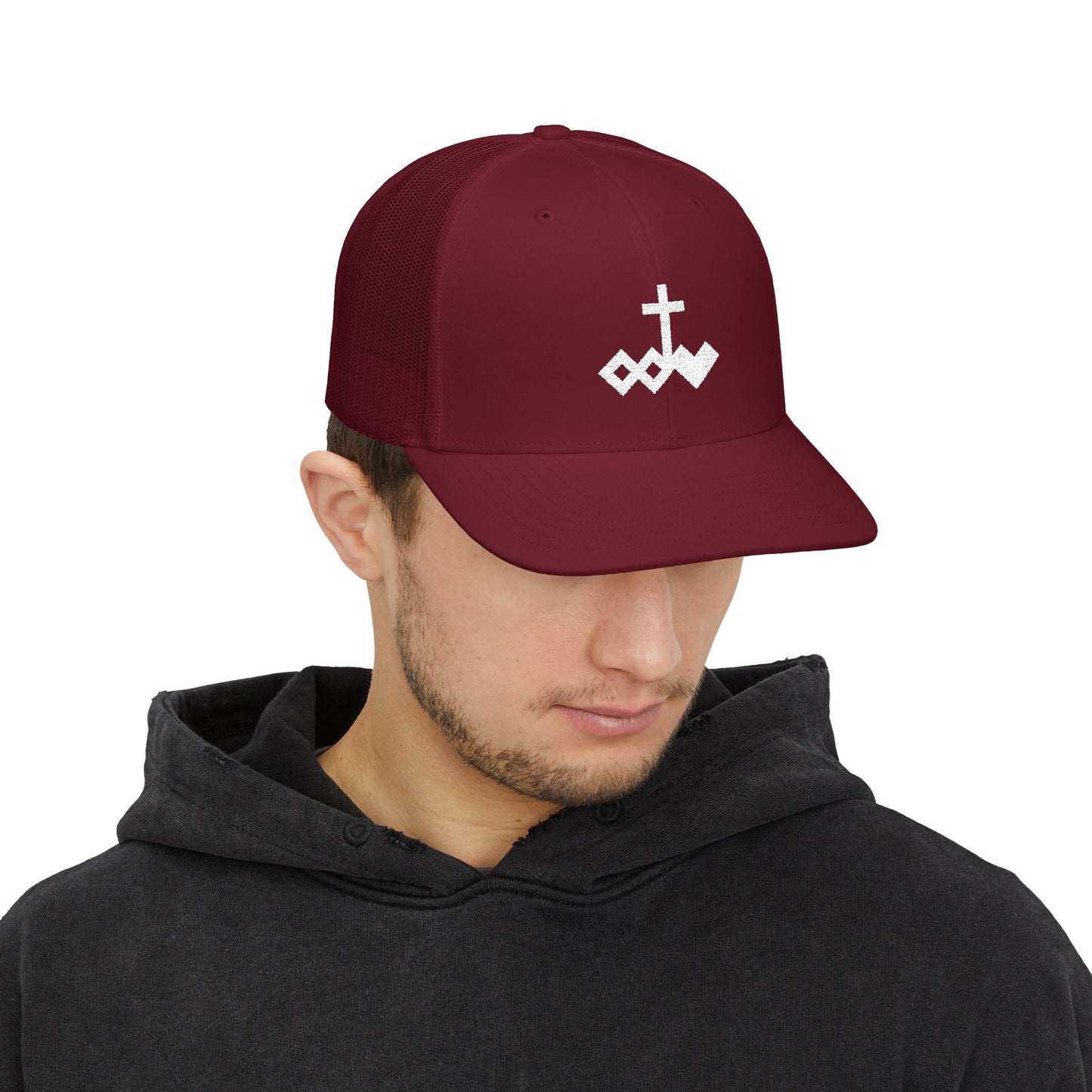 Embroidered Logo Snapback Trucker Cap
