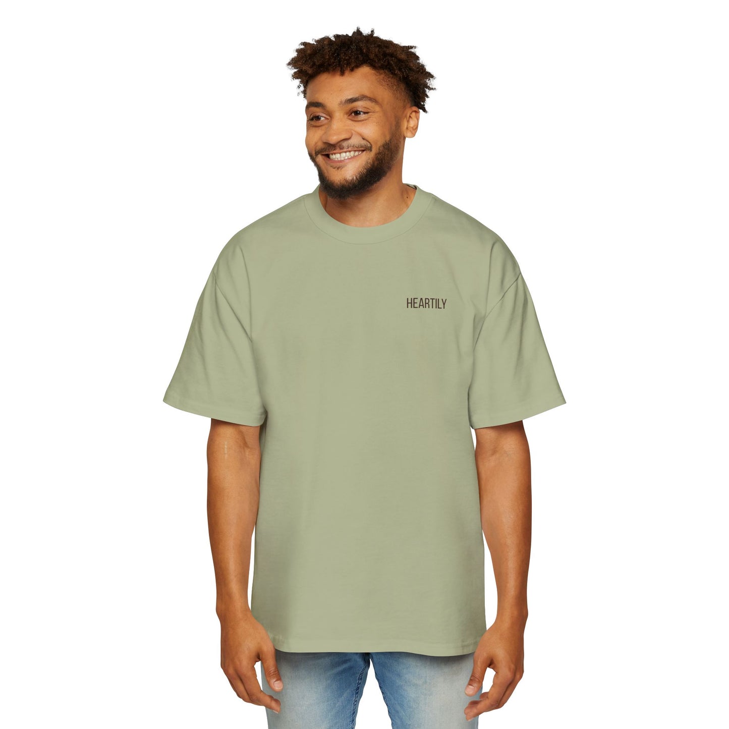 Heartily Men's Camo Logo Heavy Oversized Tee
