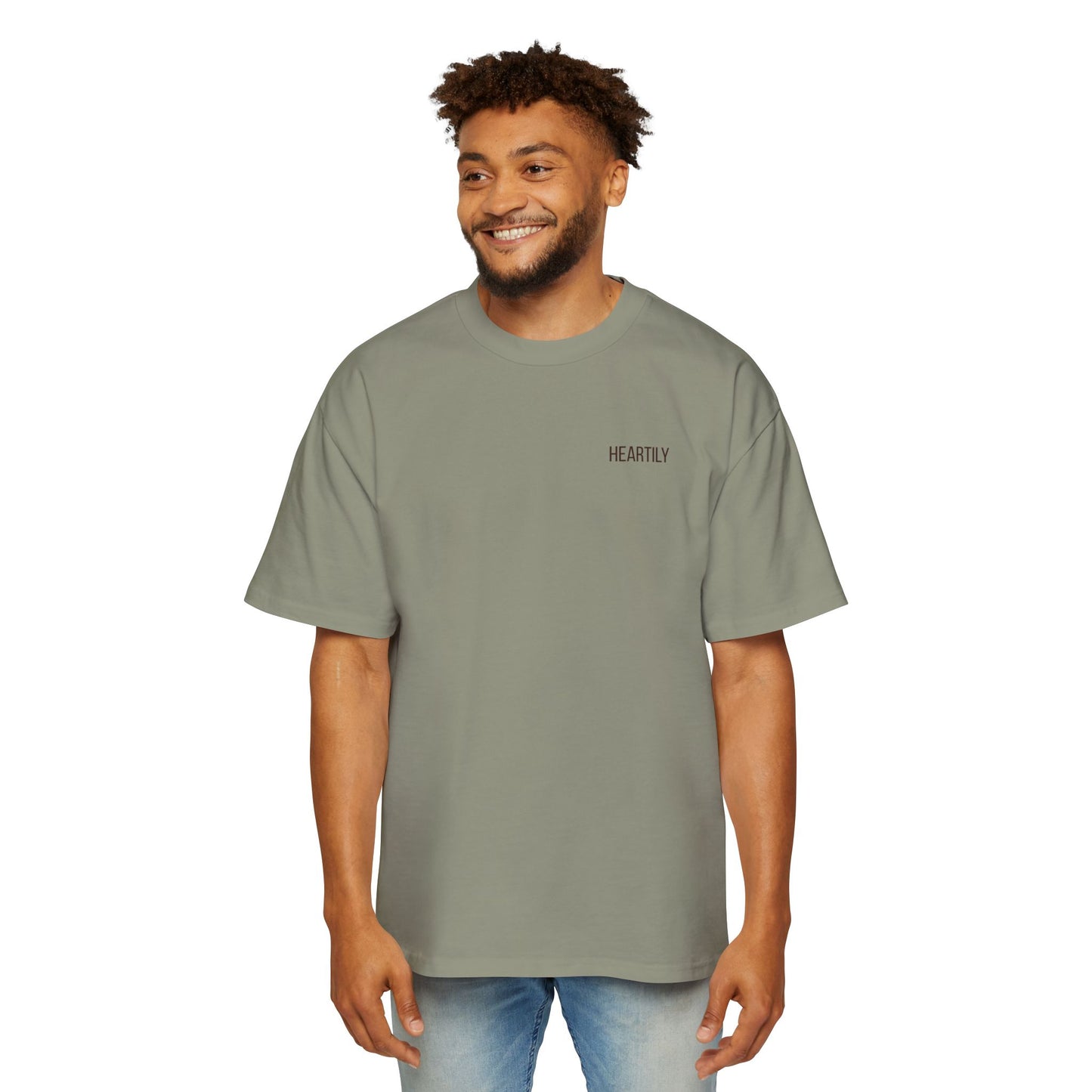 Heartily Men's Camo Logo Heavy Oversized Tee