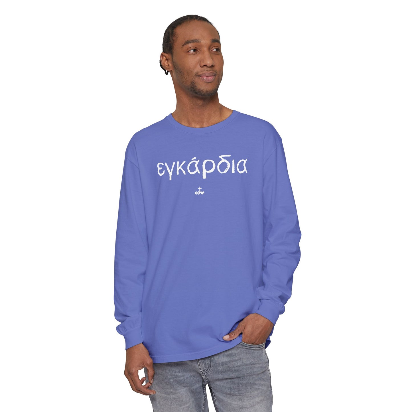 Unisex Greek "Heartily" Long Sleeve T-Shirt