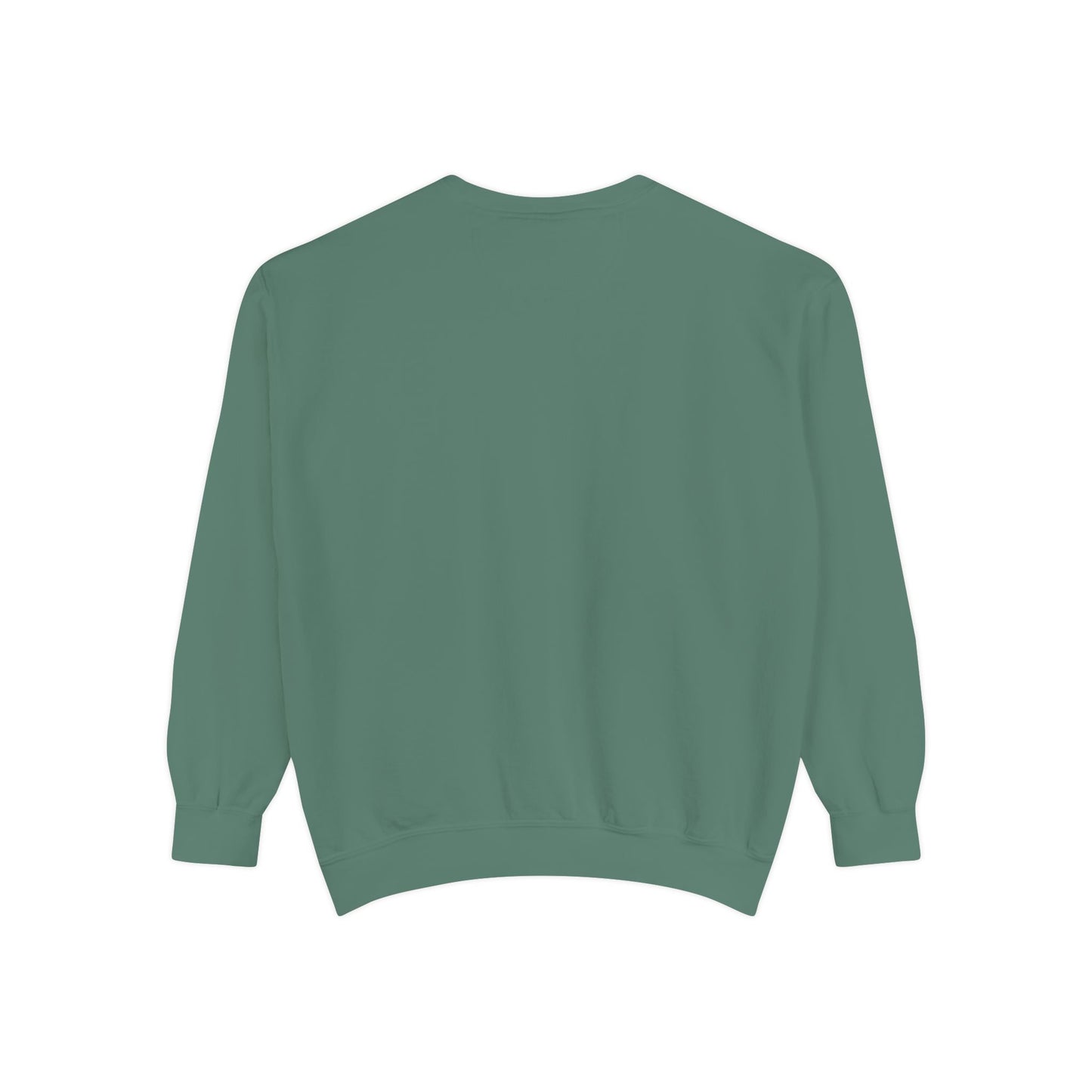 "I Don't Work for Men" Embroidered Garment-Dyed Sweatshirt