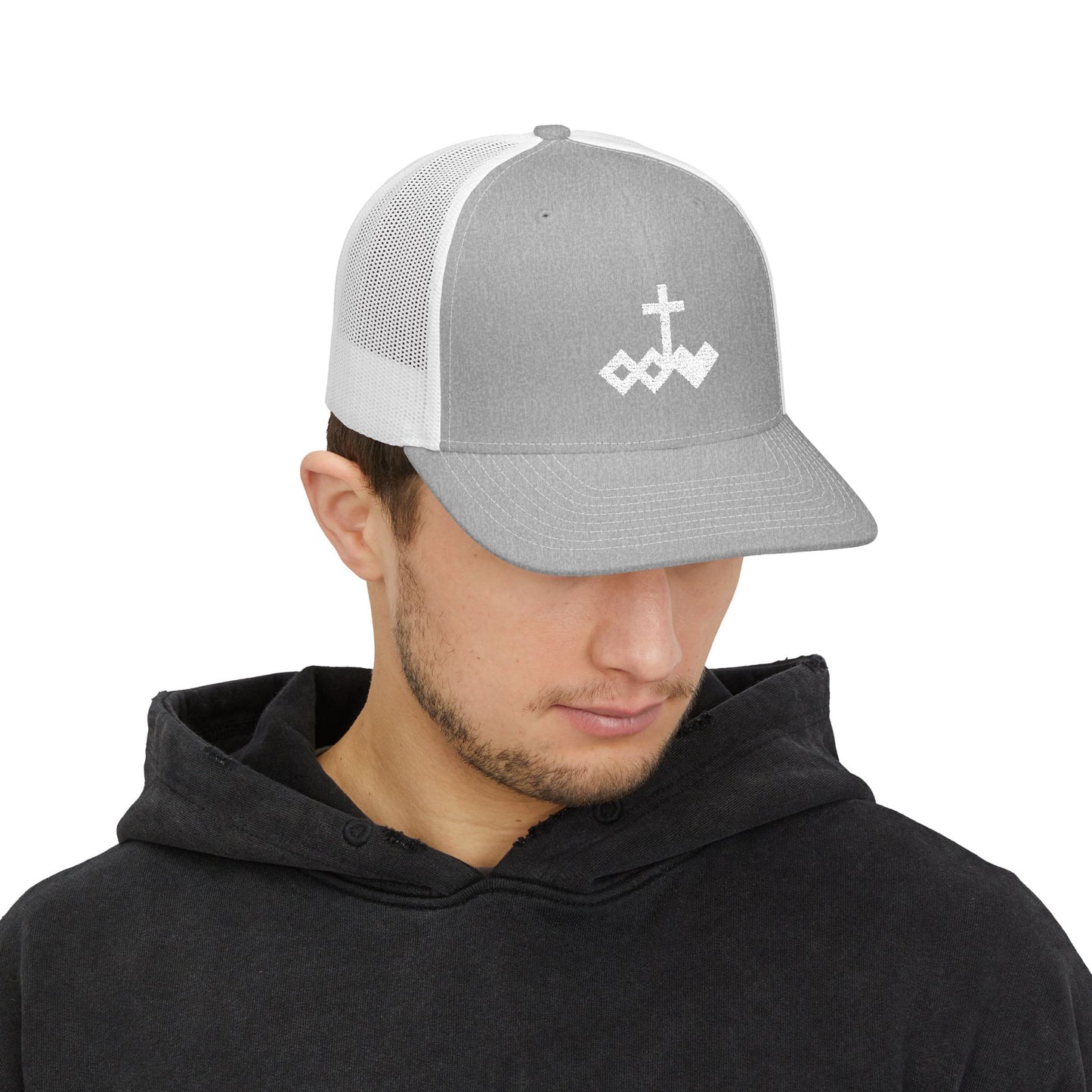 Embroidered Logo Snapback Trucker Cap