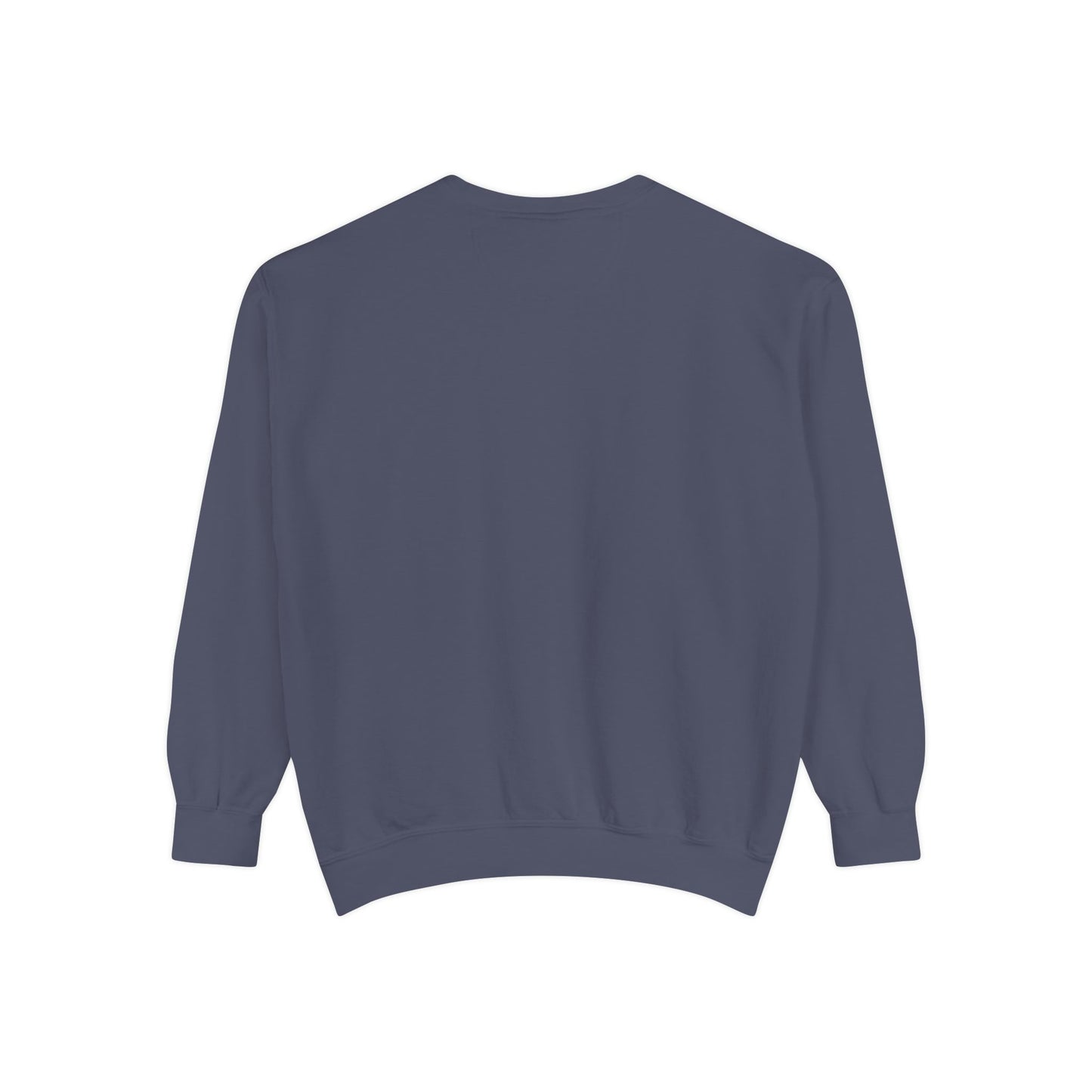 "I Don't Work for Men" Embroidered Garment-Dyed Sweatshirt