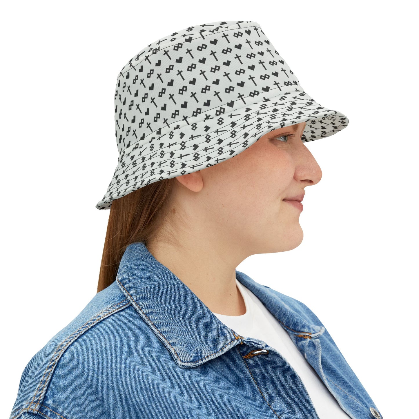 Patterned Logo Breakdown Bucket Hat