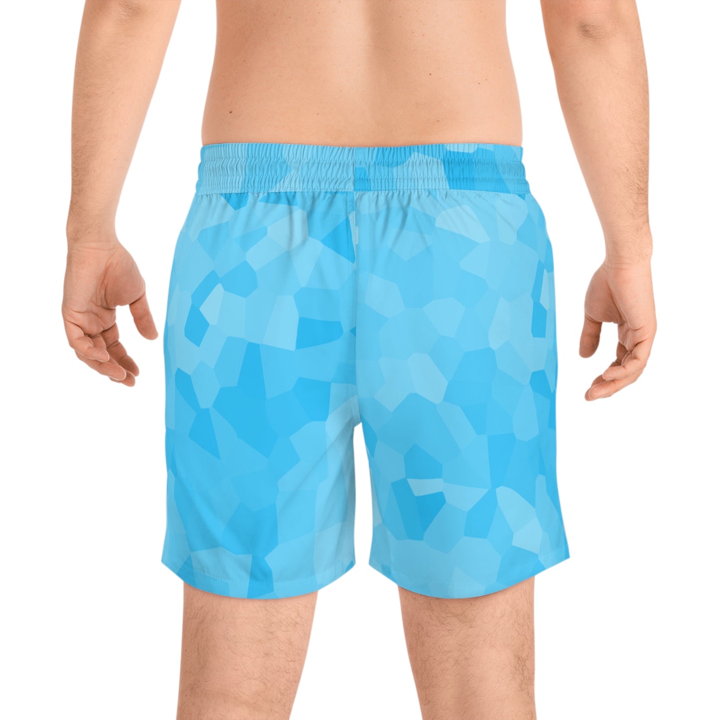 Men's Blue Geo Pattern Swim Shorts