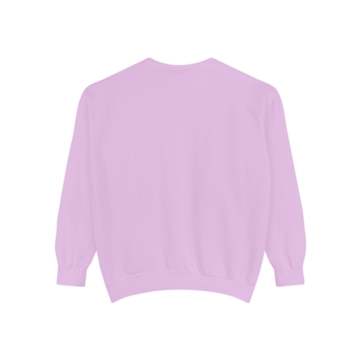 "I Don't Work for Men" Embroidered Garment-Dyed Sweatshirt