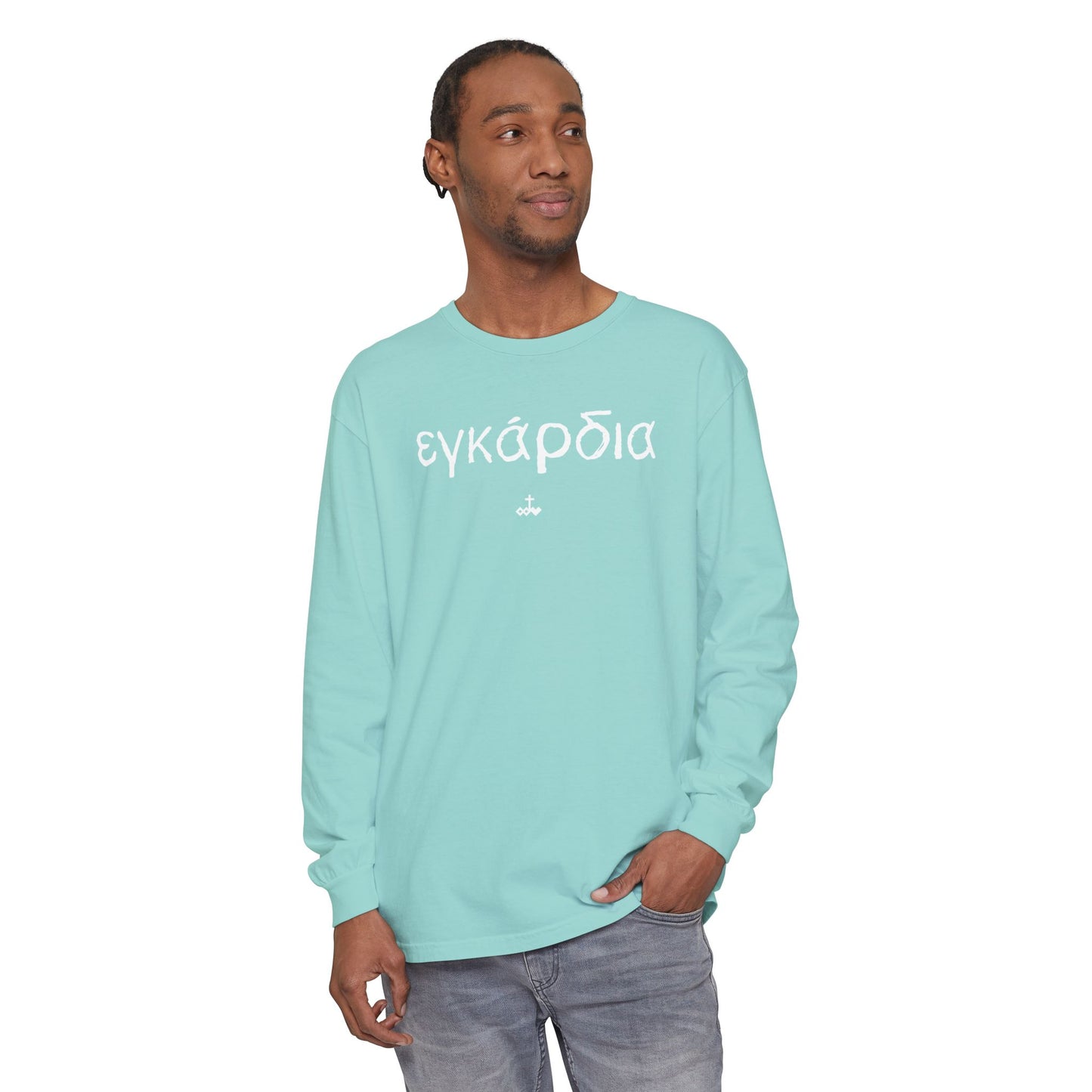 Unisex Greek "Heartily" Long Sleeve T-Shirt