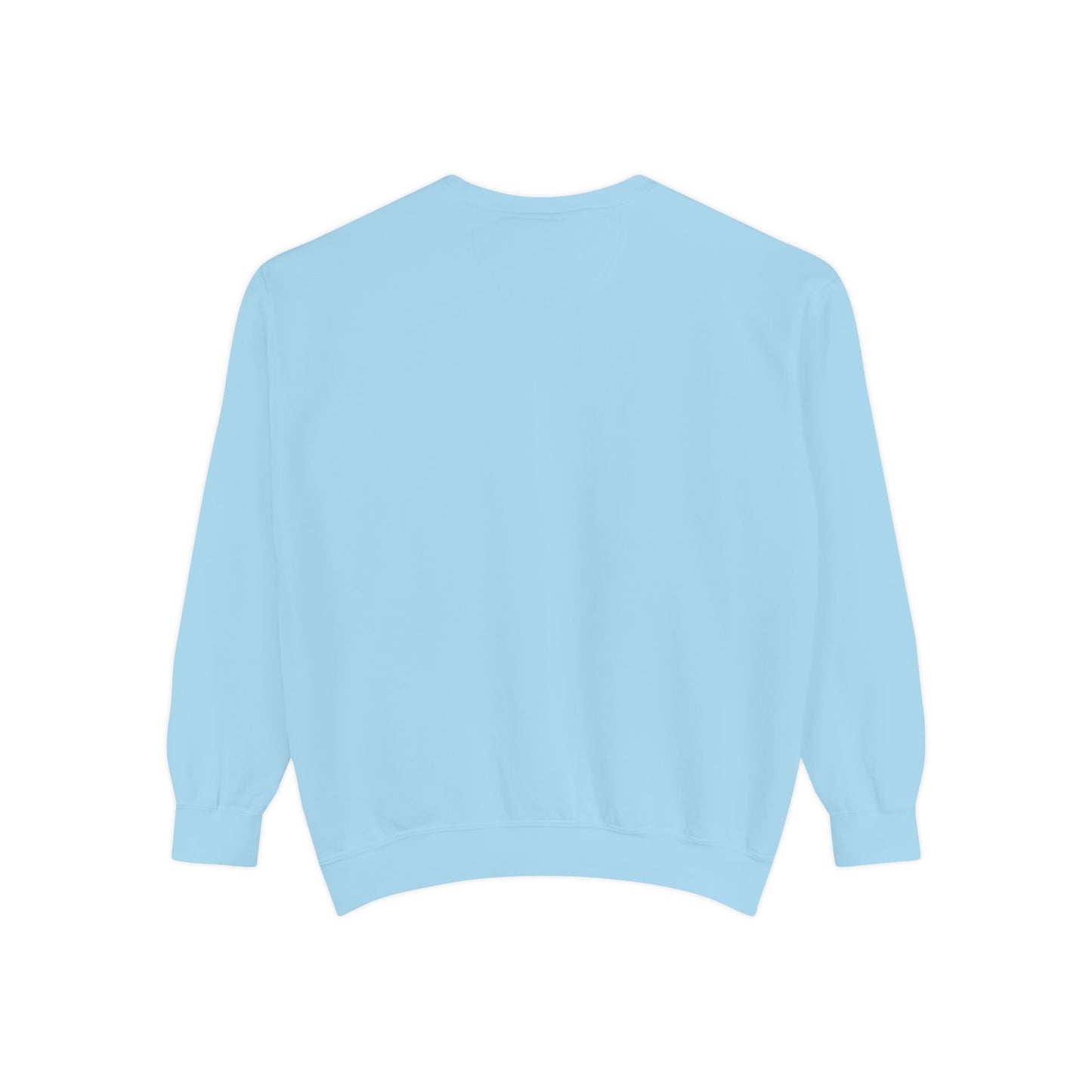 "I Don't Work for Men" Embroidered Garment-Dyed Sweatshirt