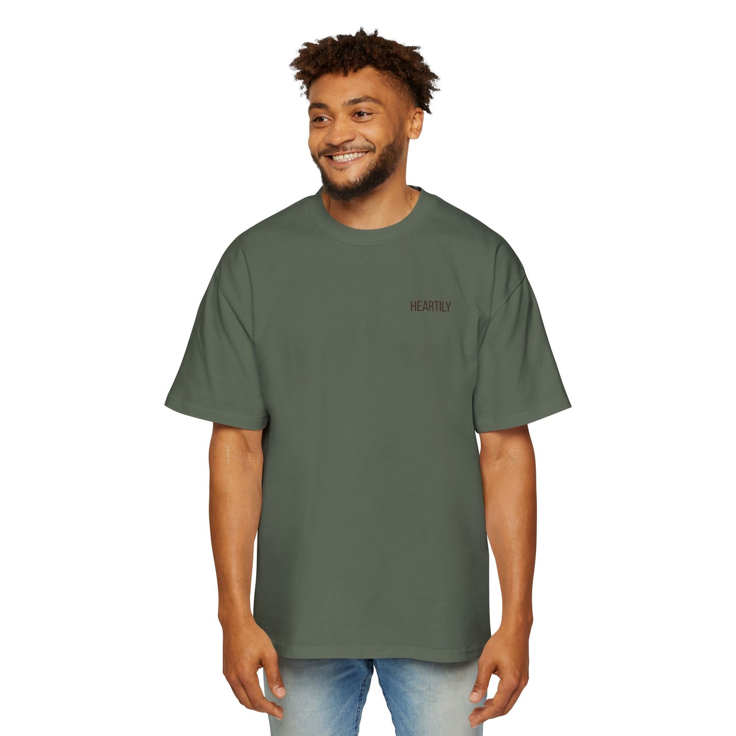Heartily Men's Camo Logo Heavy Oversized Tee