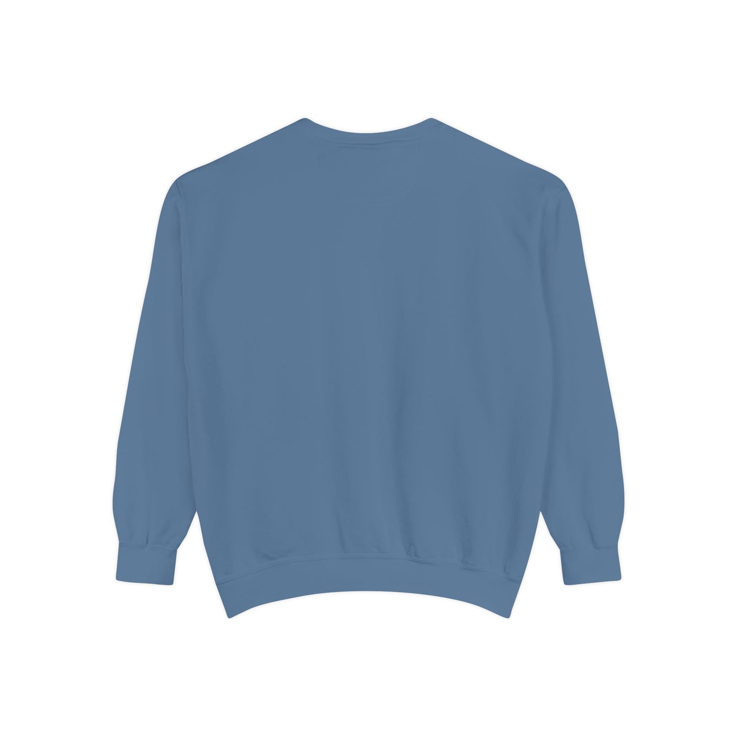 "I Don't Work for Men" Embroidered Garment-Dyed Sweatshirt