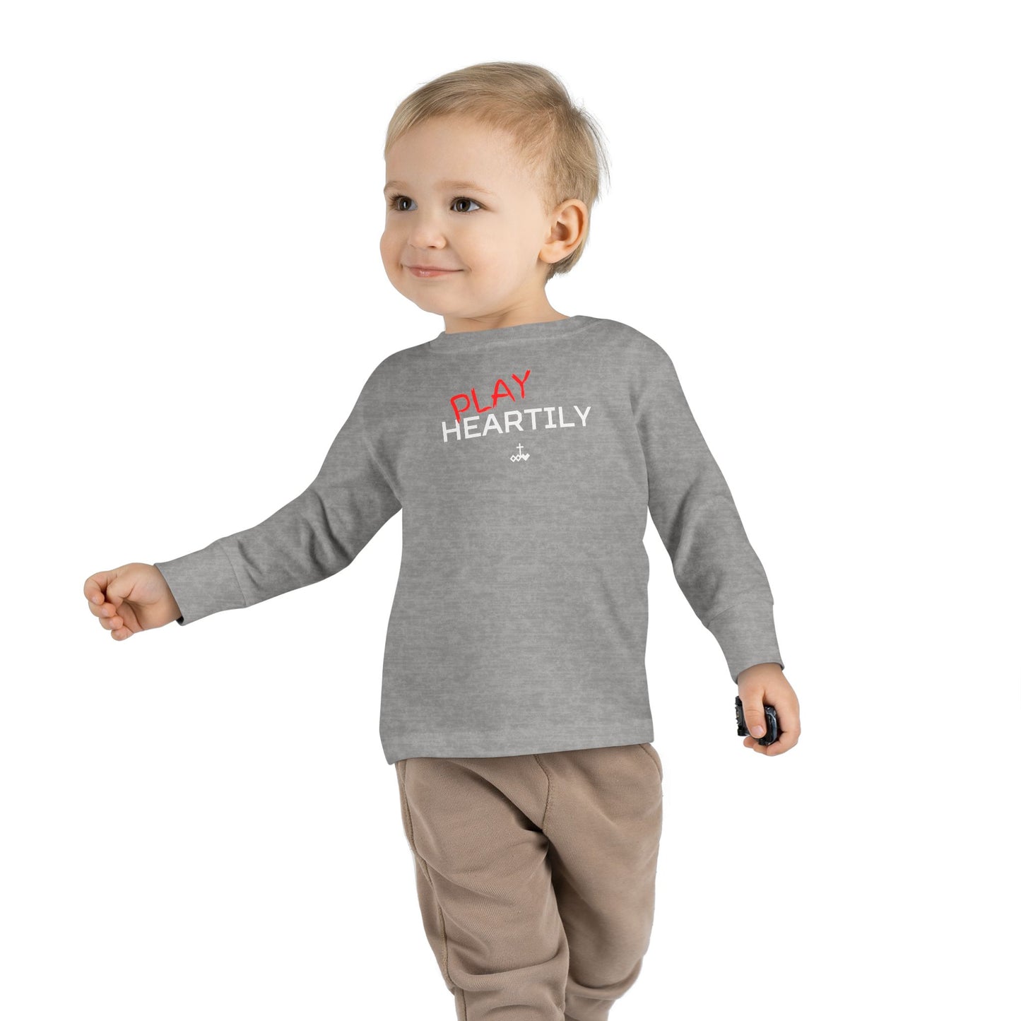 Toddler Long Sleeve "Play Heartily" Tee
