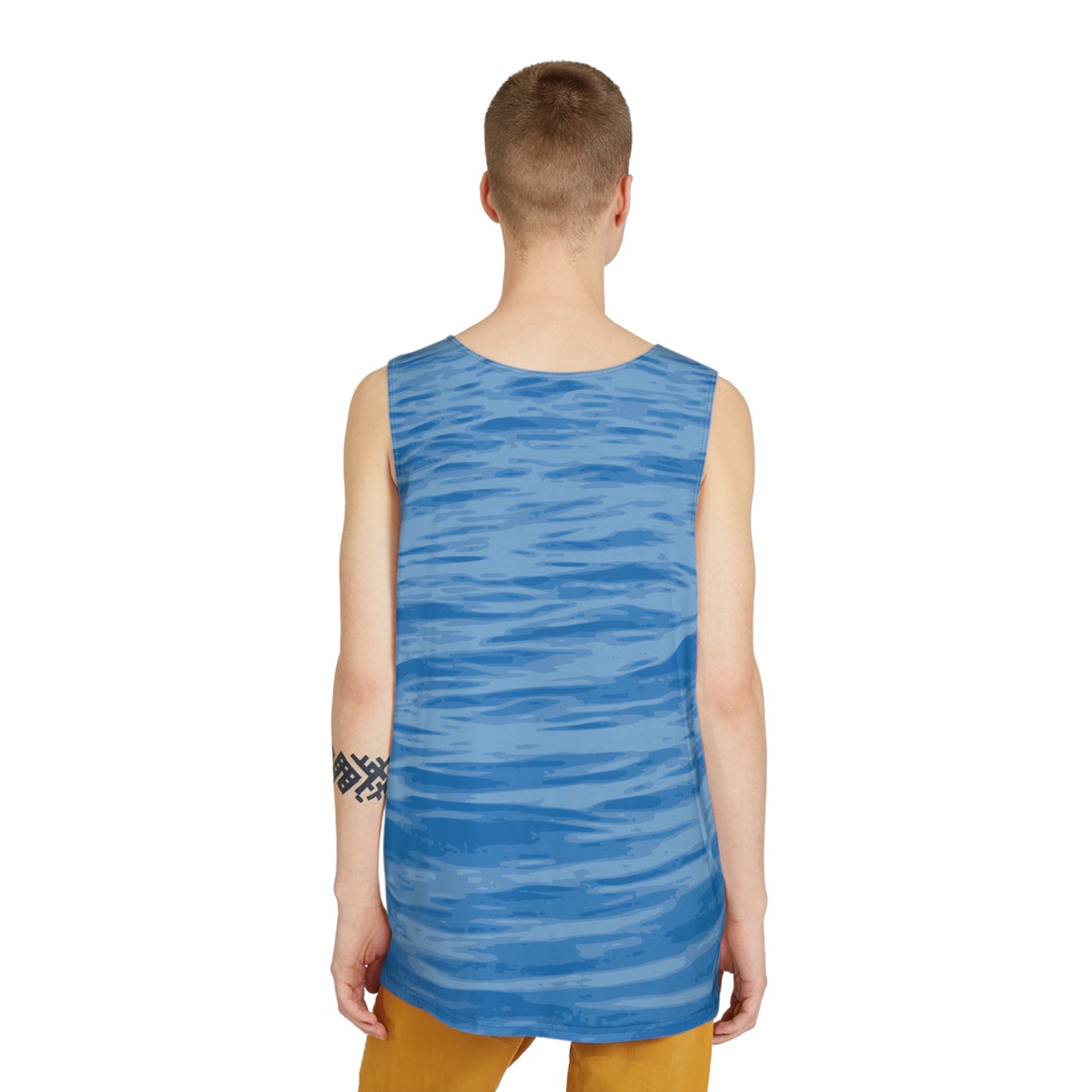 Men's Water Wave Tank Top with Logo Icons