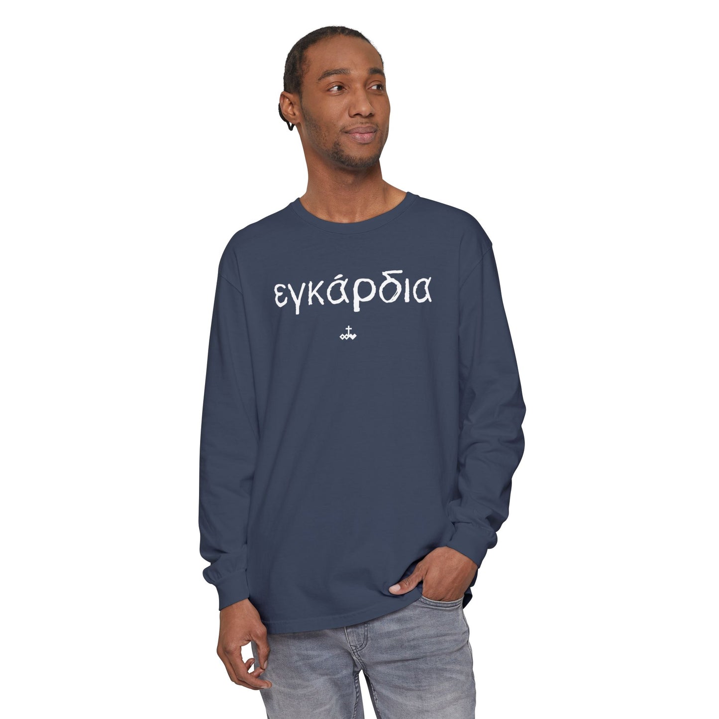Unisex Greek "Heartily" Long Sleeve T-Shirt