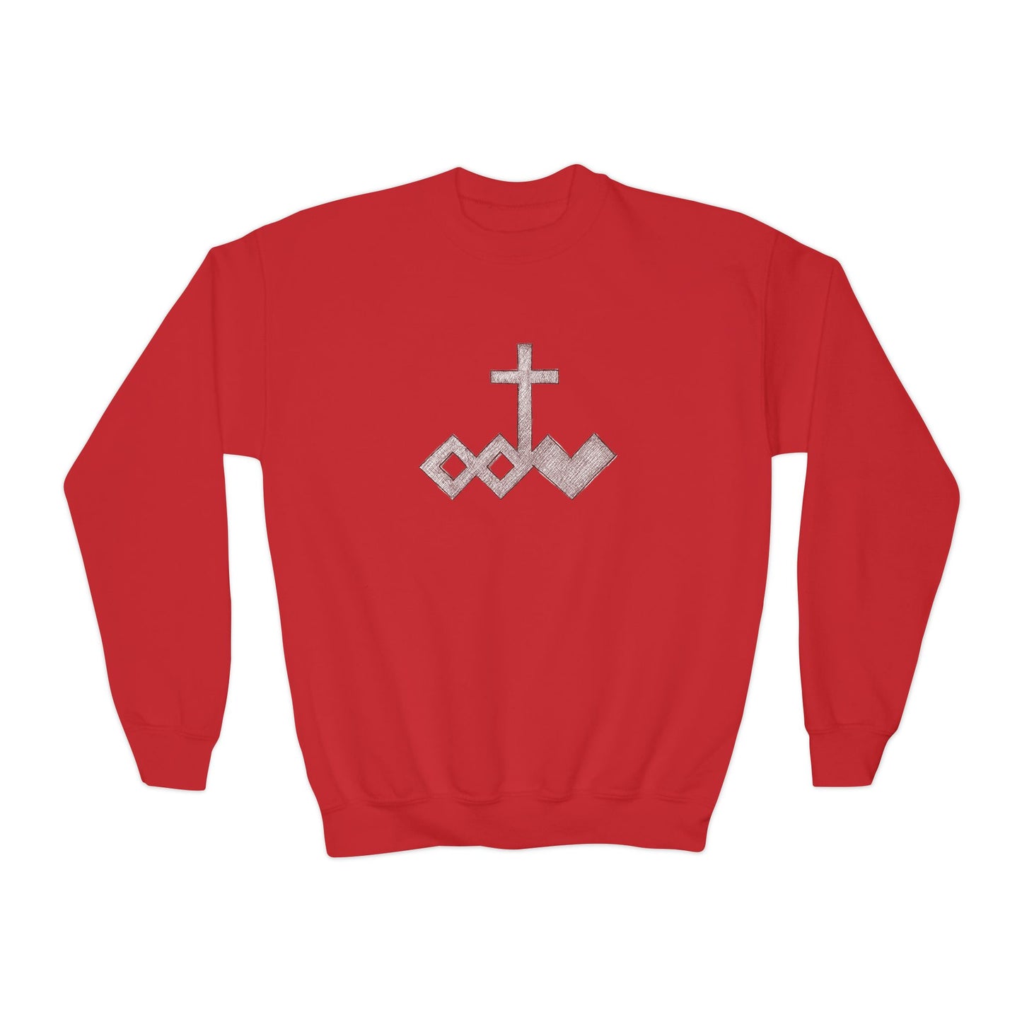 Logo Drawing Youth Crewneck Sweatshirt