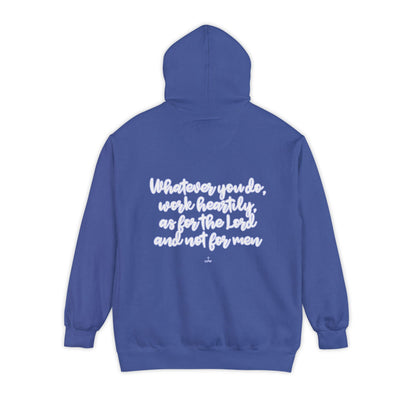 Cursive Colossians 3:23 Garment-Dyed Hoodie