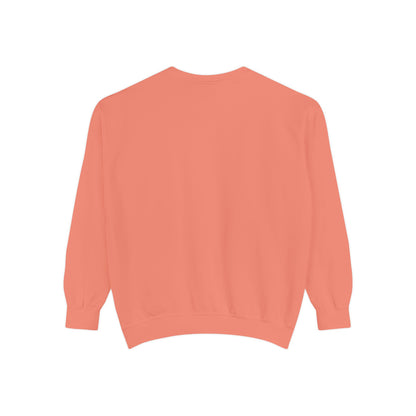 "I Don't Work for Men" Embroidered Garment-Dyed Sweatshirt