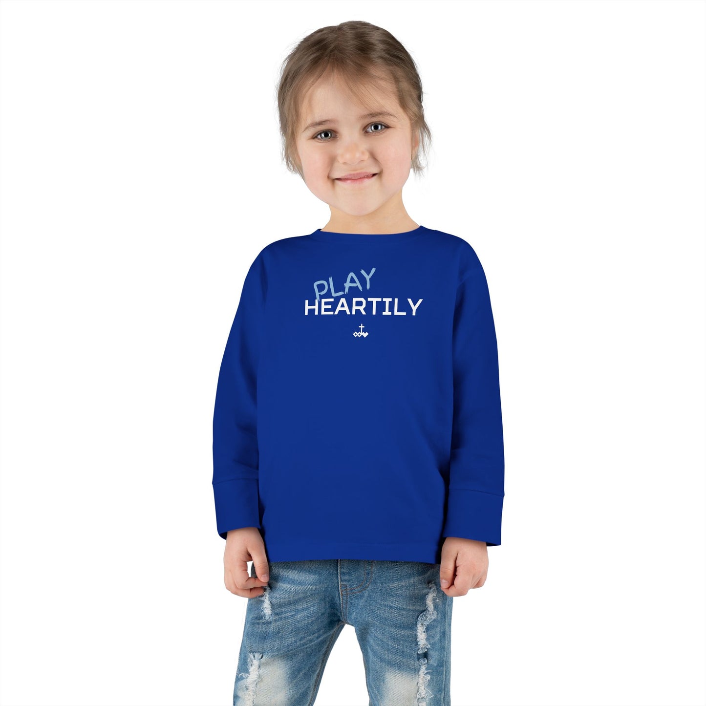 Toddler Long Sleeve "Play Heartily" Tee