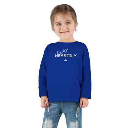 Toddler Long Sleeve "Play Heartily" Tee