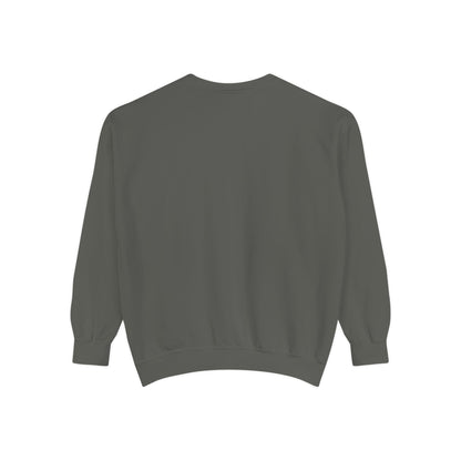 "I Don't Work for Men" Embroidered Garment-Dyed Sweatshirt