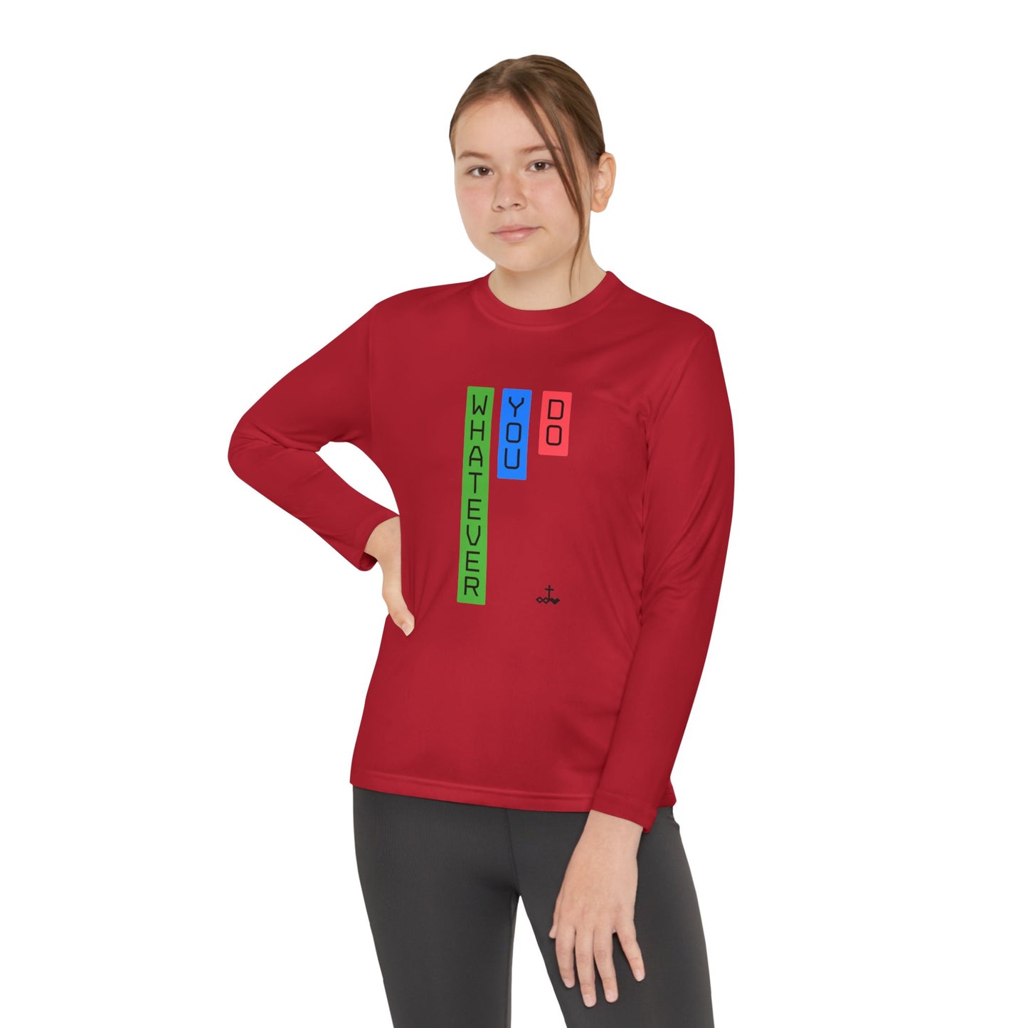 Vertical Block 'Whatever You Do' Youth Long Sleeve Tee