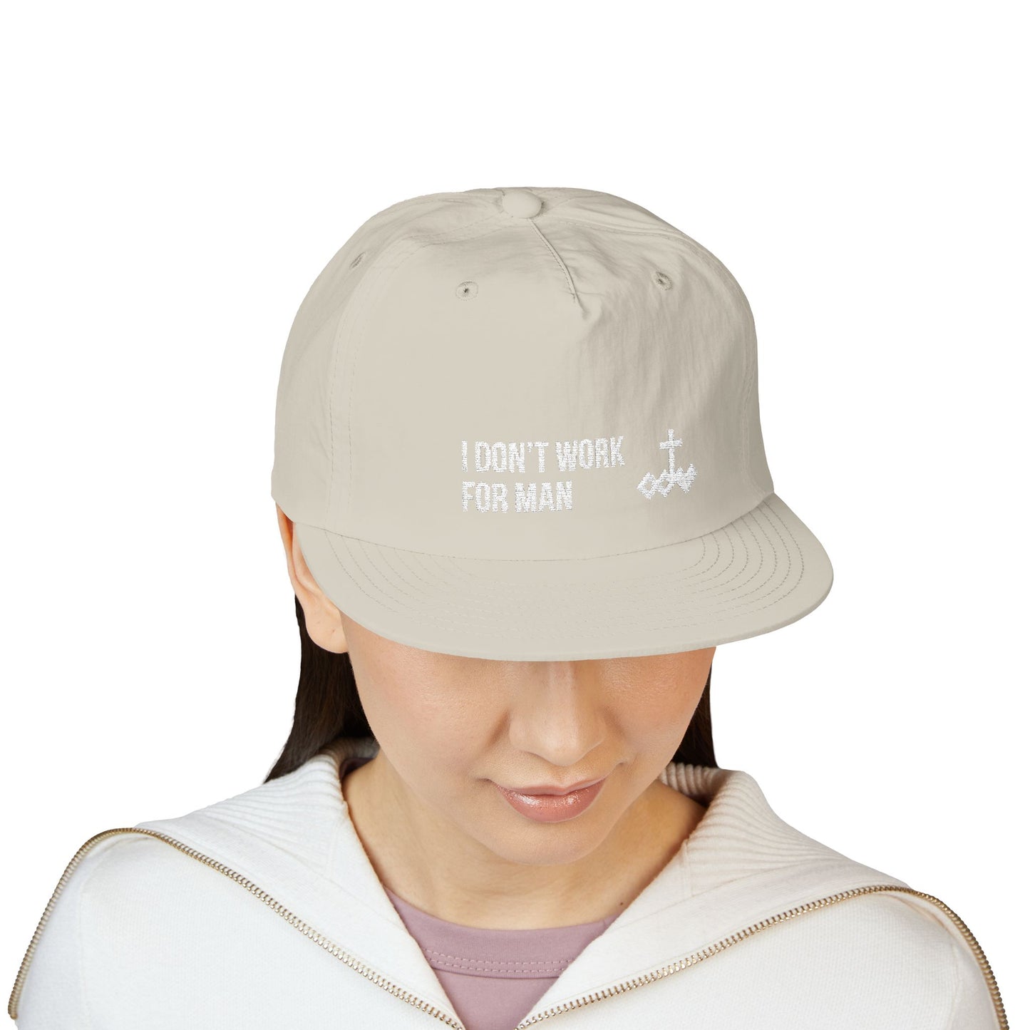 'I Don't Work for Man' Embroidered Snapback Surf Cap