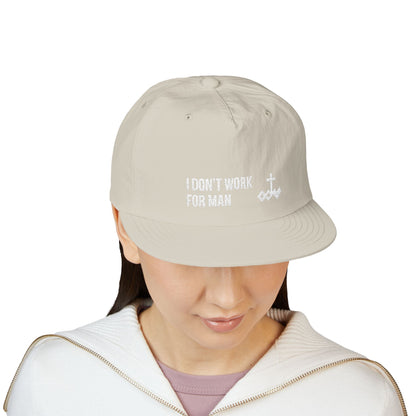 'I Don't Work for Man' Embroidered Snapback Surf Cap