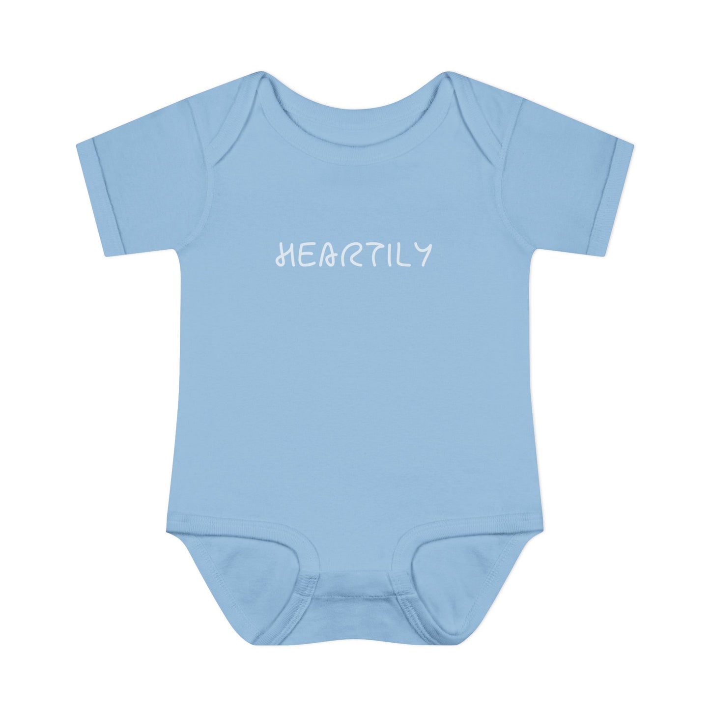 'Heartily' Script Baby Bodysuit