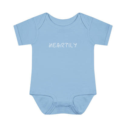 'Heartily' Script Baby Bodysuit