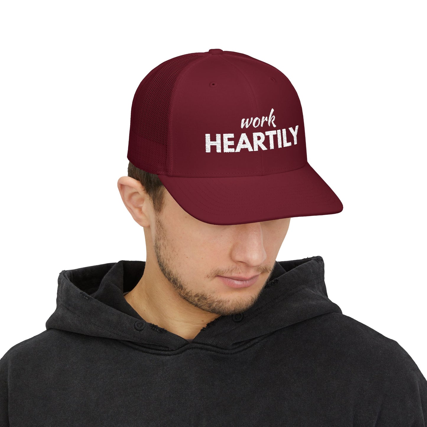 "Work Heartily" Snapback Trucker Cap