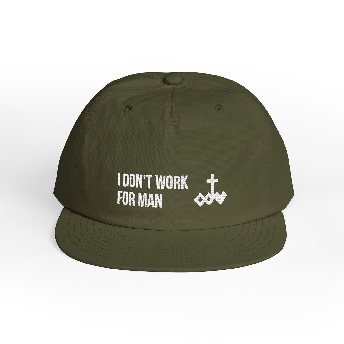 'I Don't Work for Man' Embroidered Snapback Surf Cap
