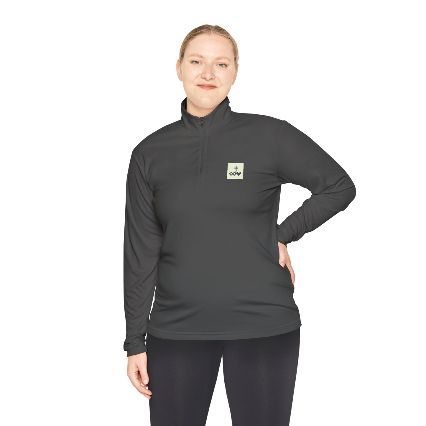Block Bordered Logo Quarter-Zip Pullover