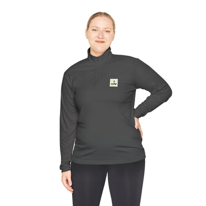 Block Bordered Logo Quarter-Zip Pullover