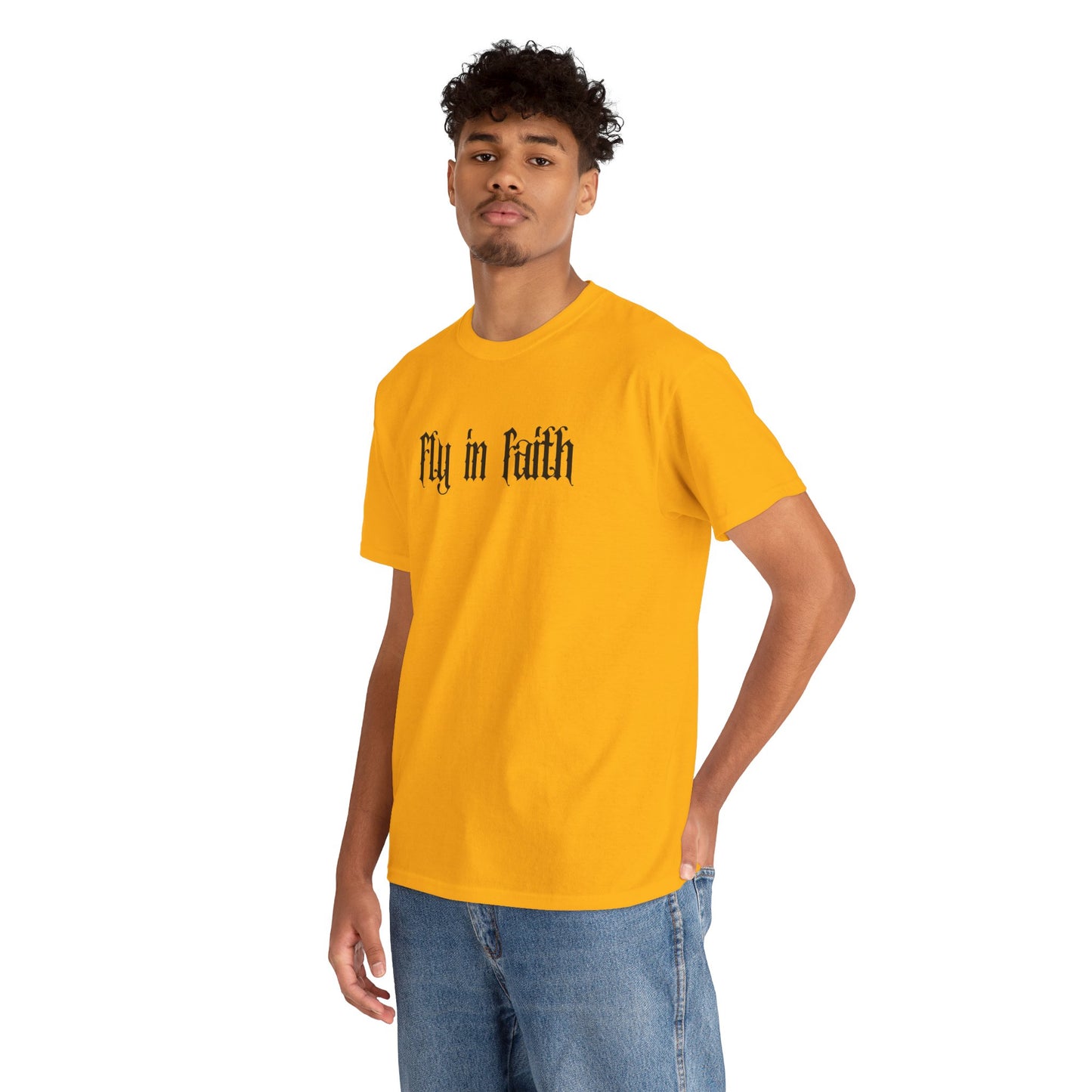 Fly in Faith Gothic Script T-Shirt