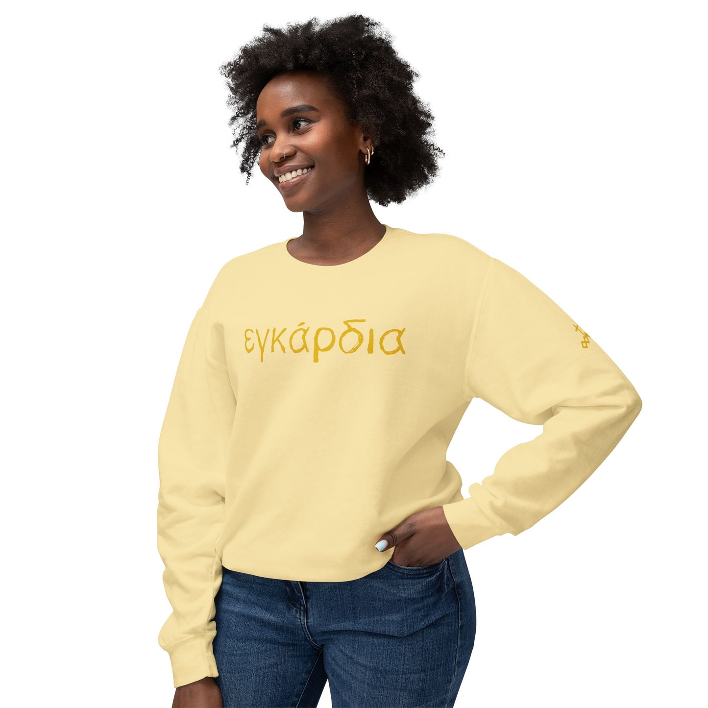 Greek "Heartily" Lightweight Crewneck Sweatshirt