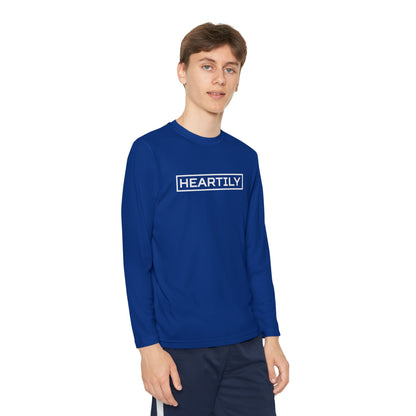Bordered Heartily Youth Athletic Long Sleeve Tee