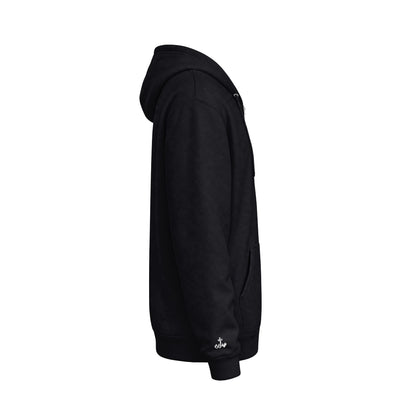 'Work Heartily' Embroidered Patch Zip Hoodie