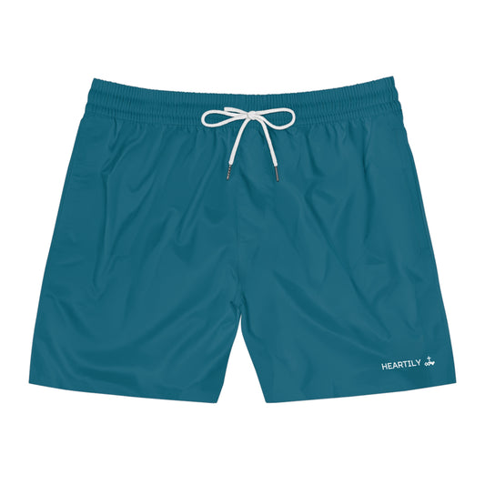 Dark Azure Men's Mid-Length Swim Shorts