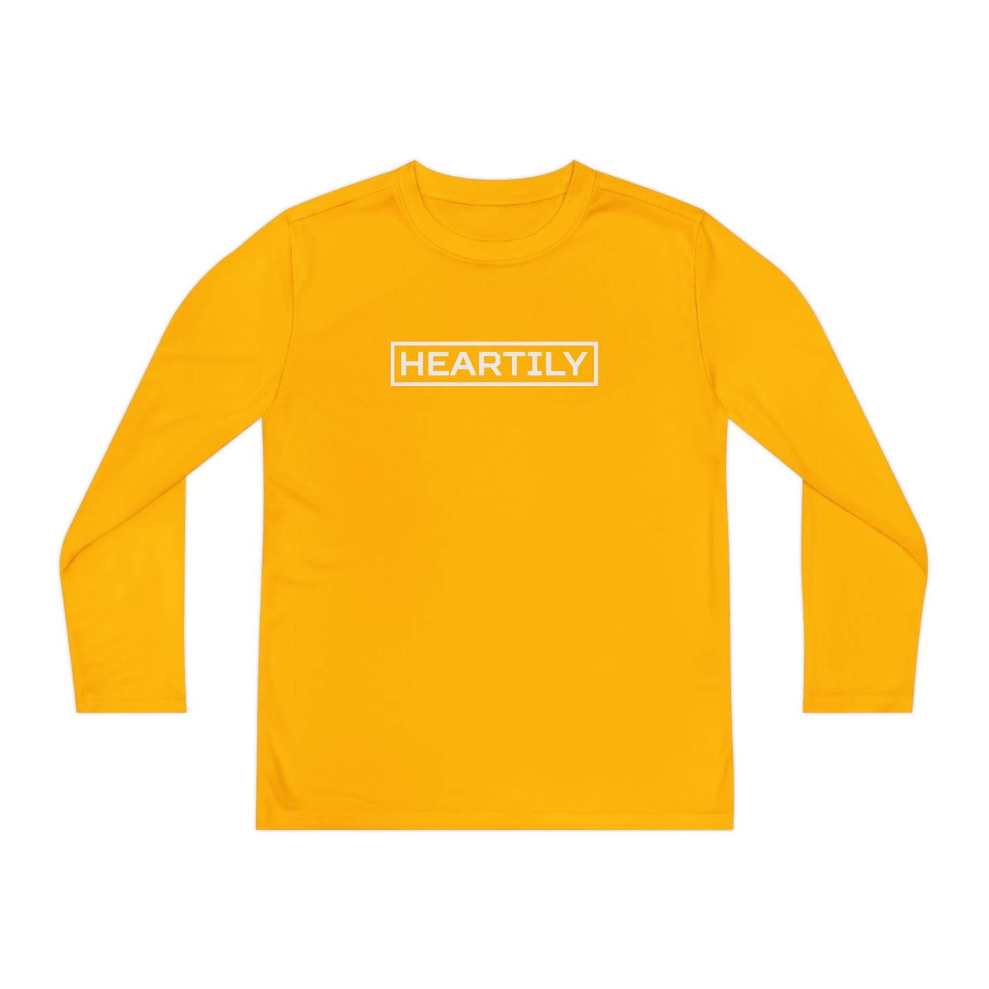 Bordered Heartily Youth Athletic Long Sleeve Tee