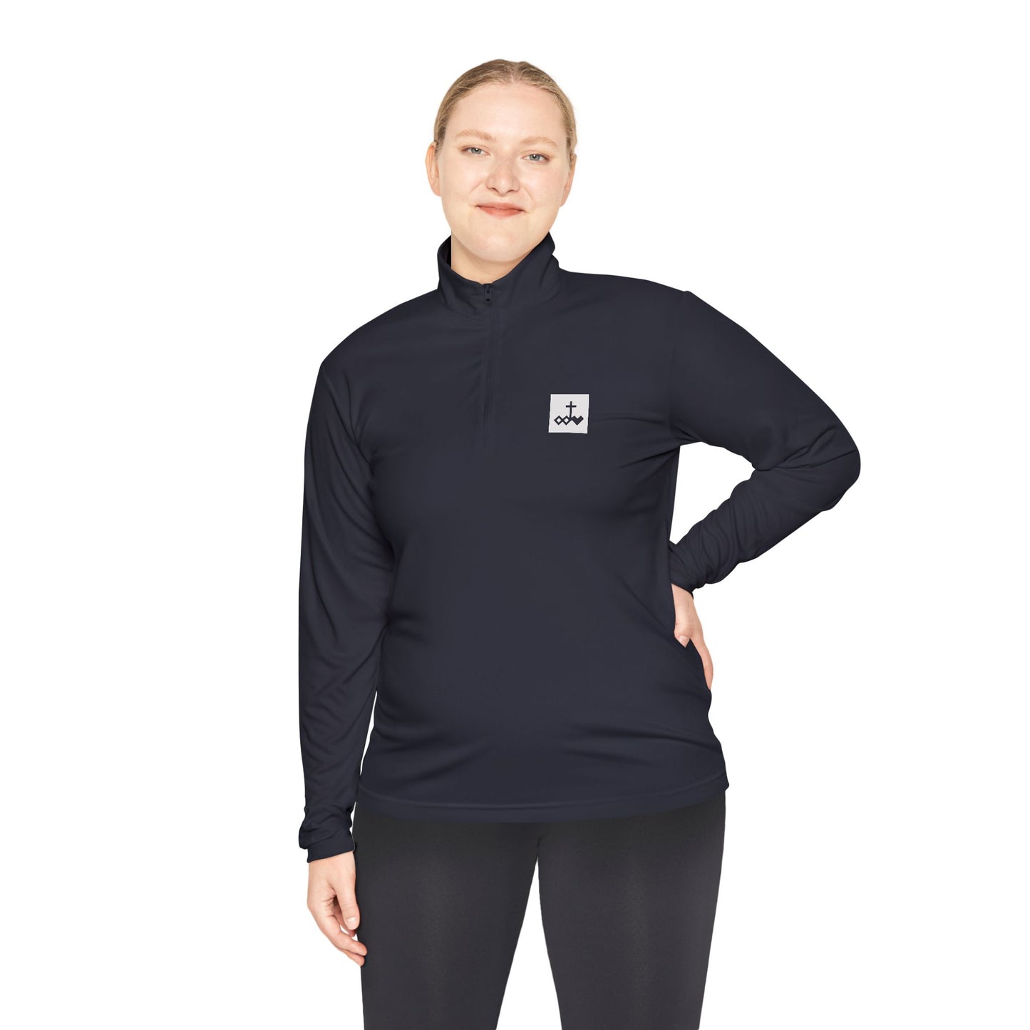 Block Bordered Logo Quarter-Zip Pullover