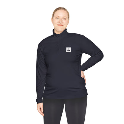 Block Bordered Logo Quarter-Zip Pullover