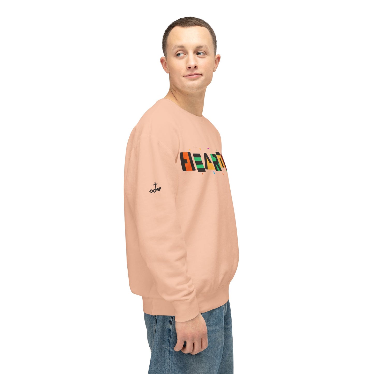 Unisex Heartily Color Font Crewneck Sweatshirt