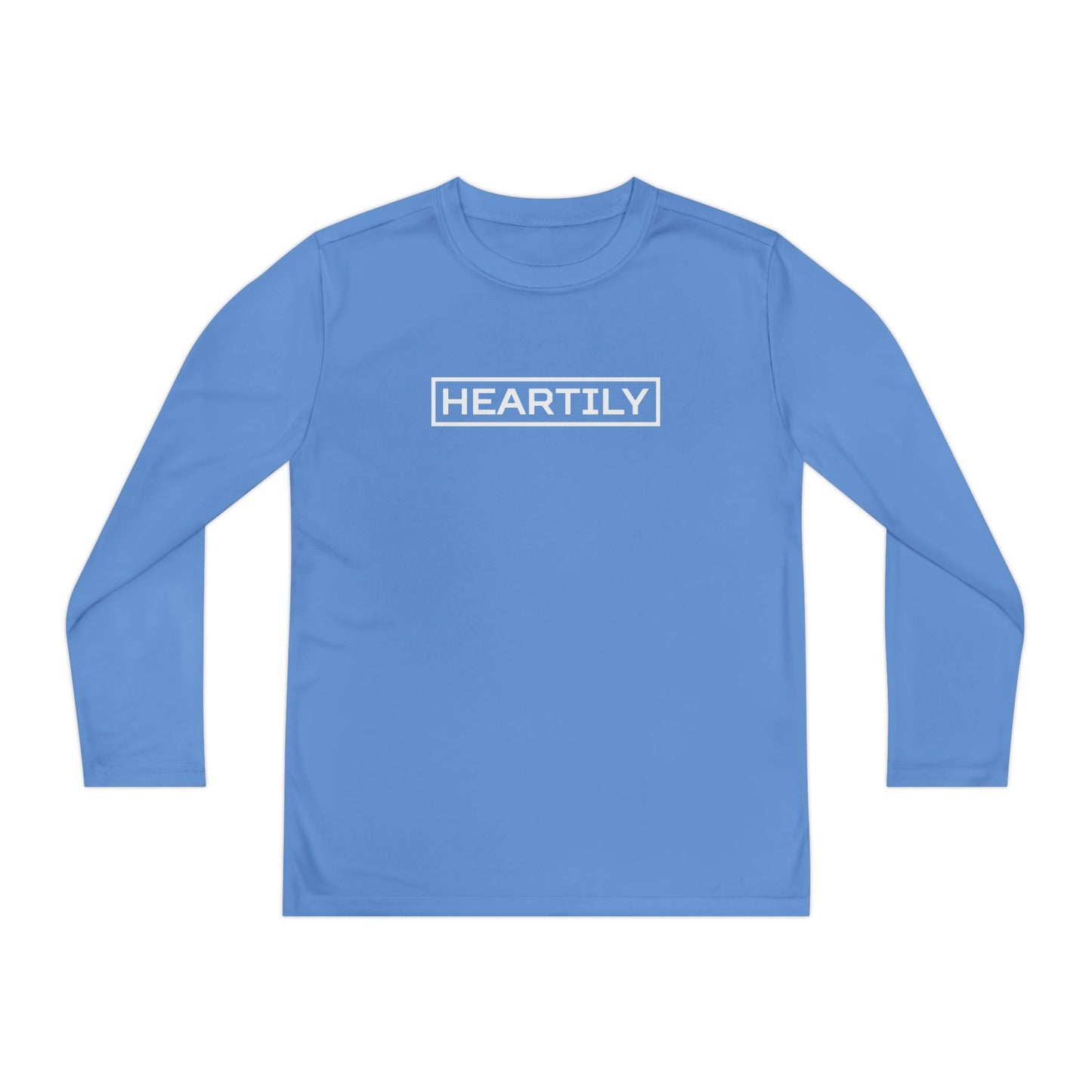 Bordered Heartily Youth Athletic Long Sleeve Tee