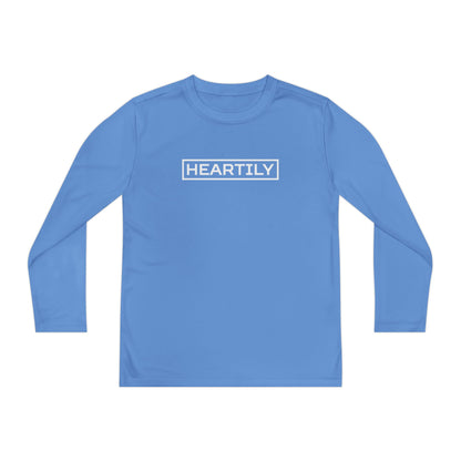 Bordered Heartily Youth Athletic Long Sleeve Tee