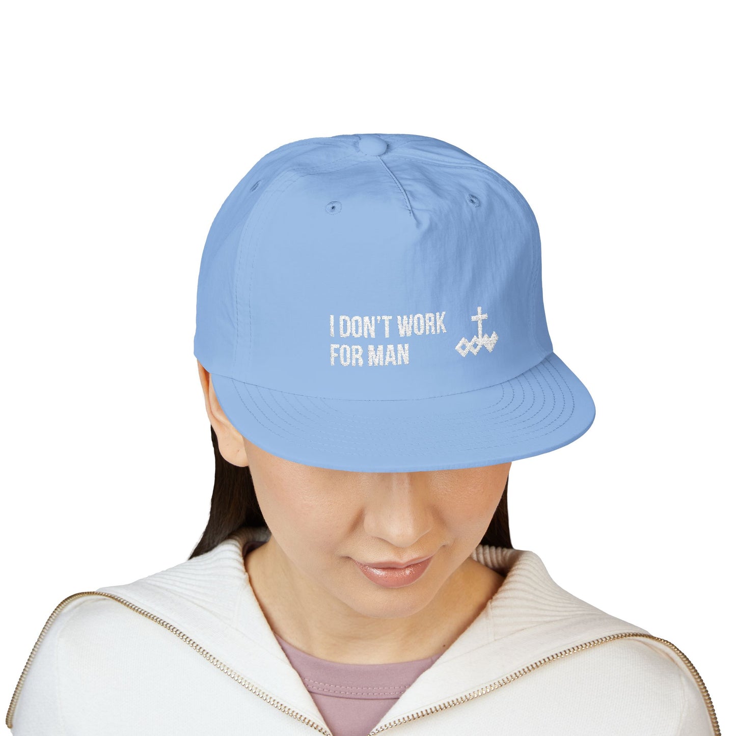 'I Don't Work for Man' Embroidered Snapback Surf Cap
