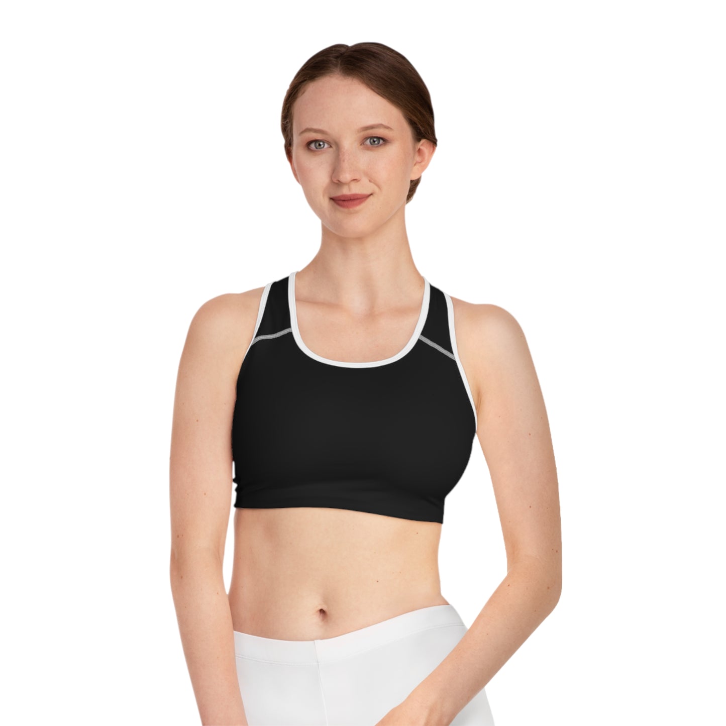 Black Lightweight Athletic Racerback Sports Bra