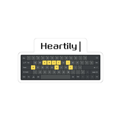 Heartily Keyboard Kiss-Cut Sticker